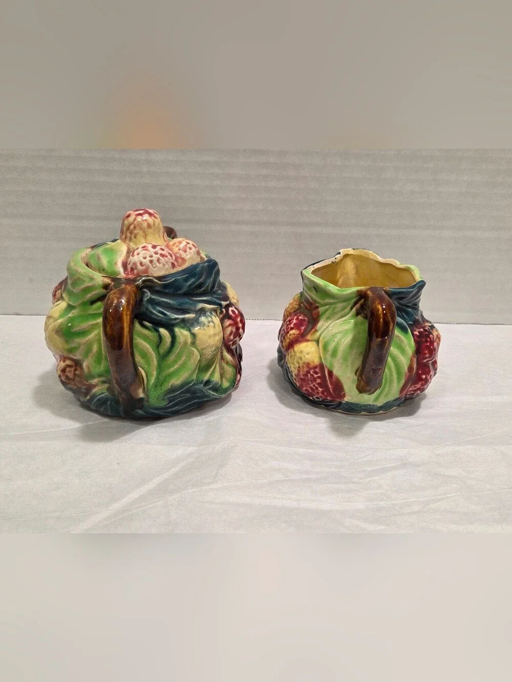 Vintage Berries Sugar And Creamer Set Japan